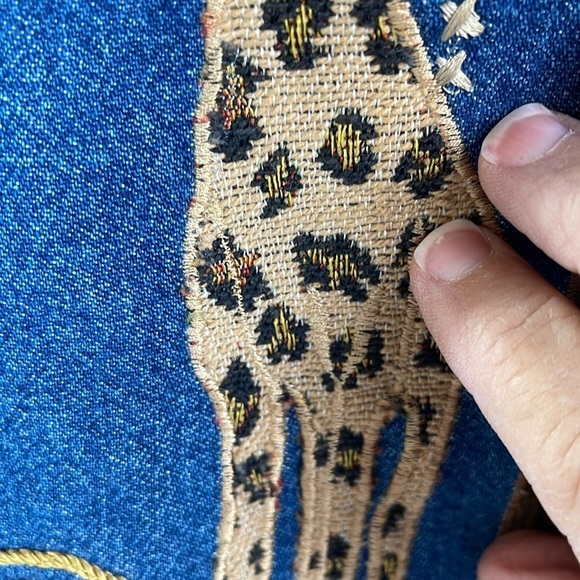 Dress Barn women’s S Animal Print Embroidered and material overlay Demin Vest - Picture 8 of 13